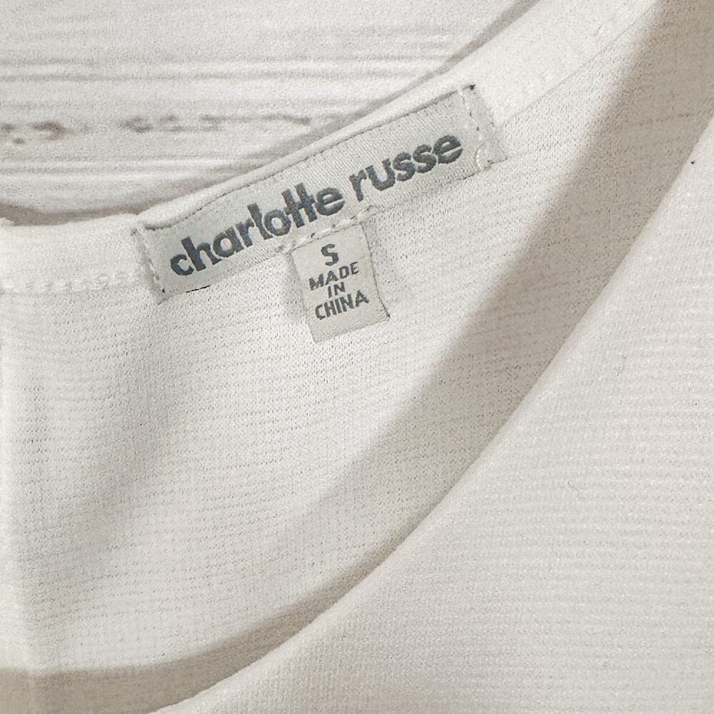 Charlotte Russe Ivory Cut Out Side Dress with Rose Gold Sequins, GUC, Small - Picture 5 of 9